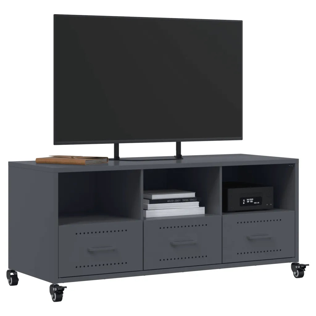 Mobile TV Antracite 100,5x39x43,5 cm Acciaio