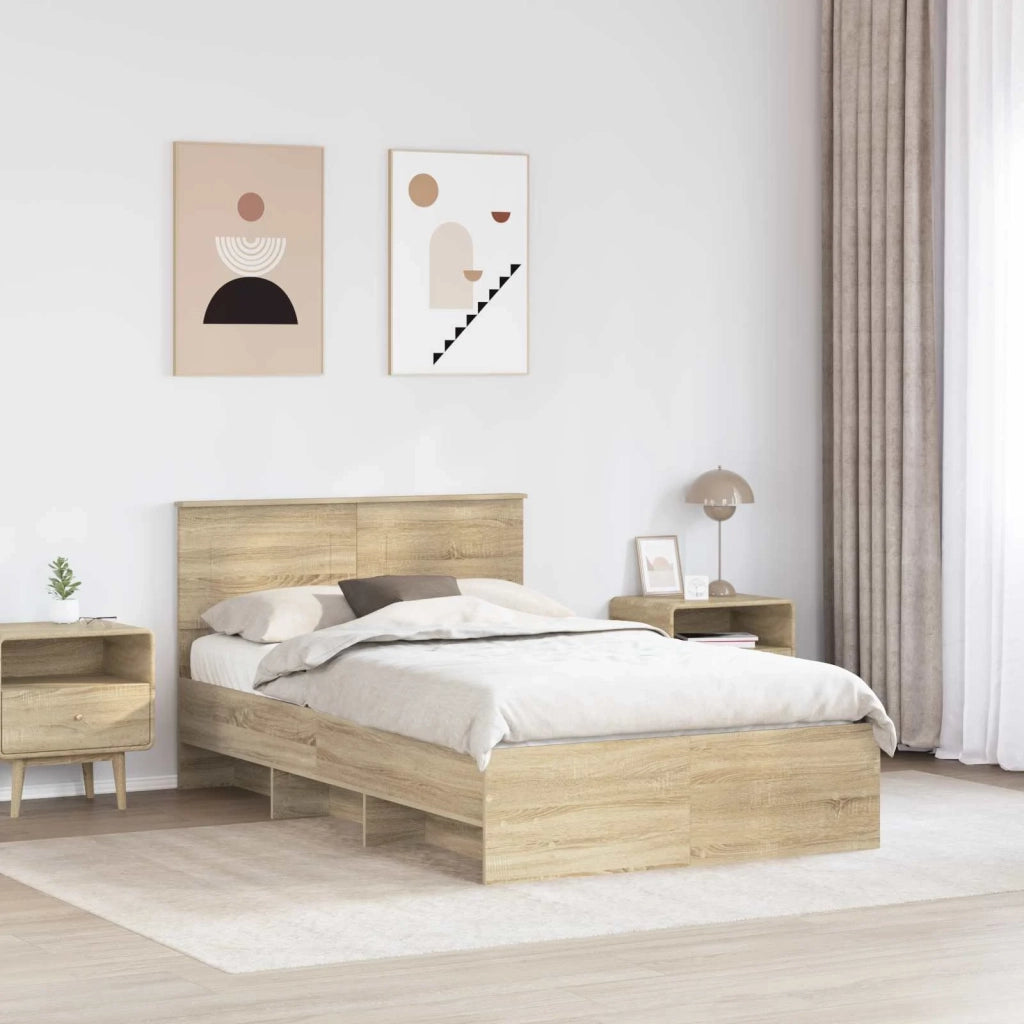Struttura del letto con testiera Rovere Sonoma 120 x 123 cm 3408867