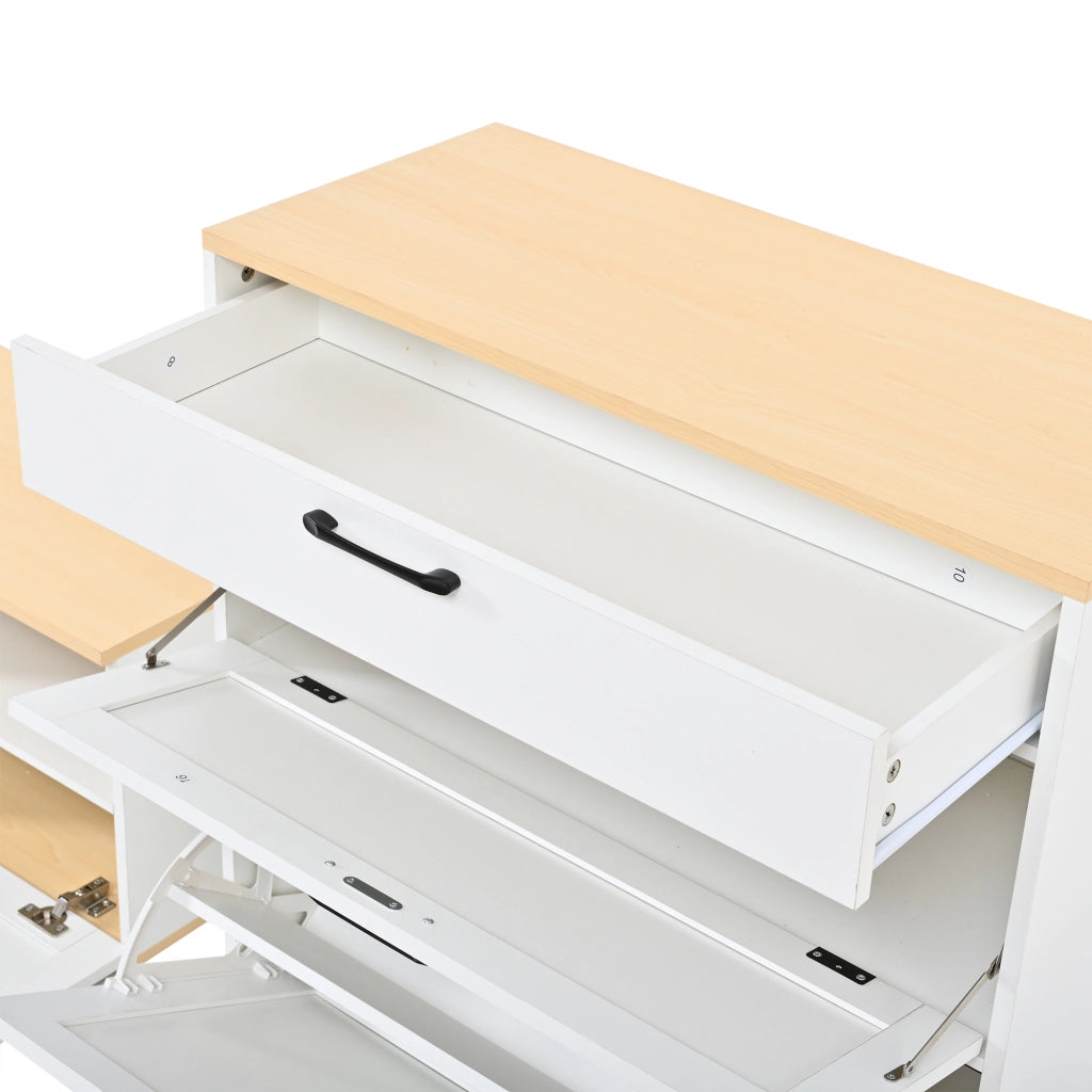 Mobile ingresso modulare con portascarpe; specchio e appendiabiti - per ingresso - 156x36x176 cm