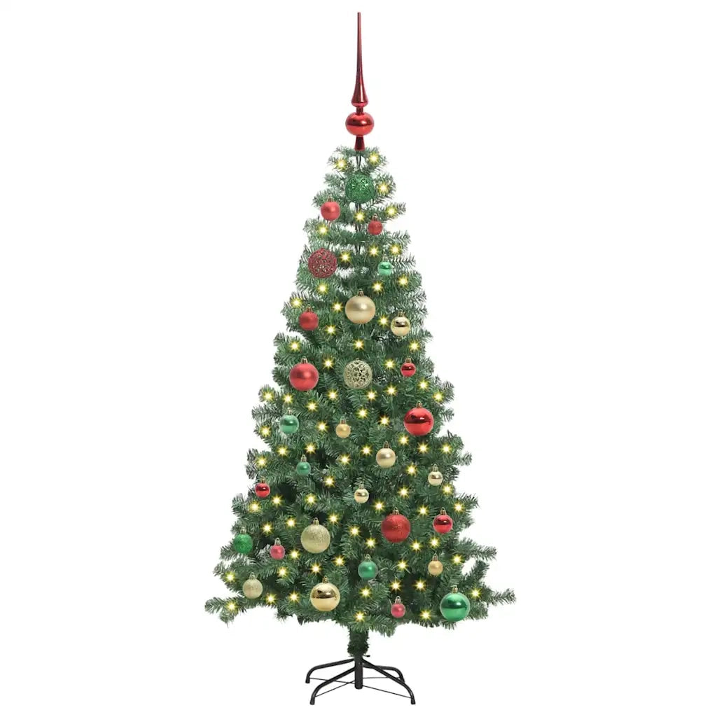 Albero di Natale con 150 LED con supporto Verde 120 cm PVC 3396366