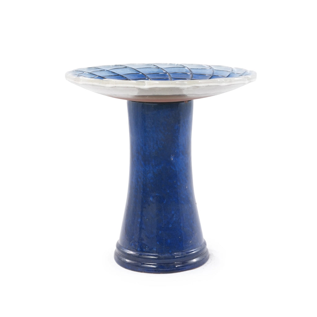 VASCA PER UCCELLI 43 cm Ø x H 45 cm in ceramica blu