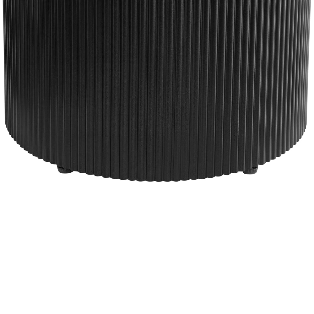 Tavolino da caffè Piano in MDF nero Base in metallo ø 50 cm Design moderno Soggiorno