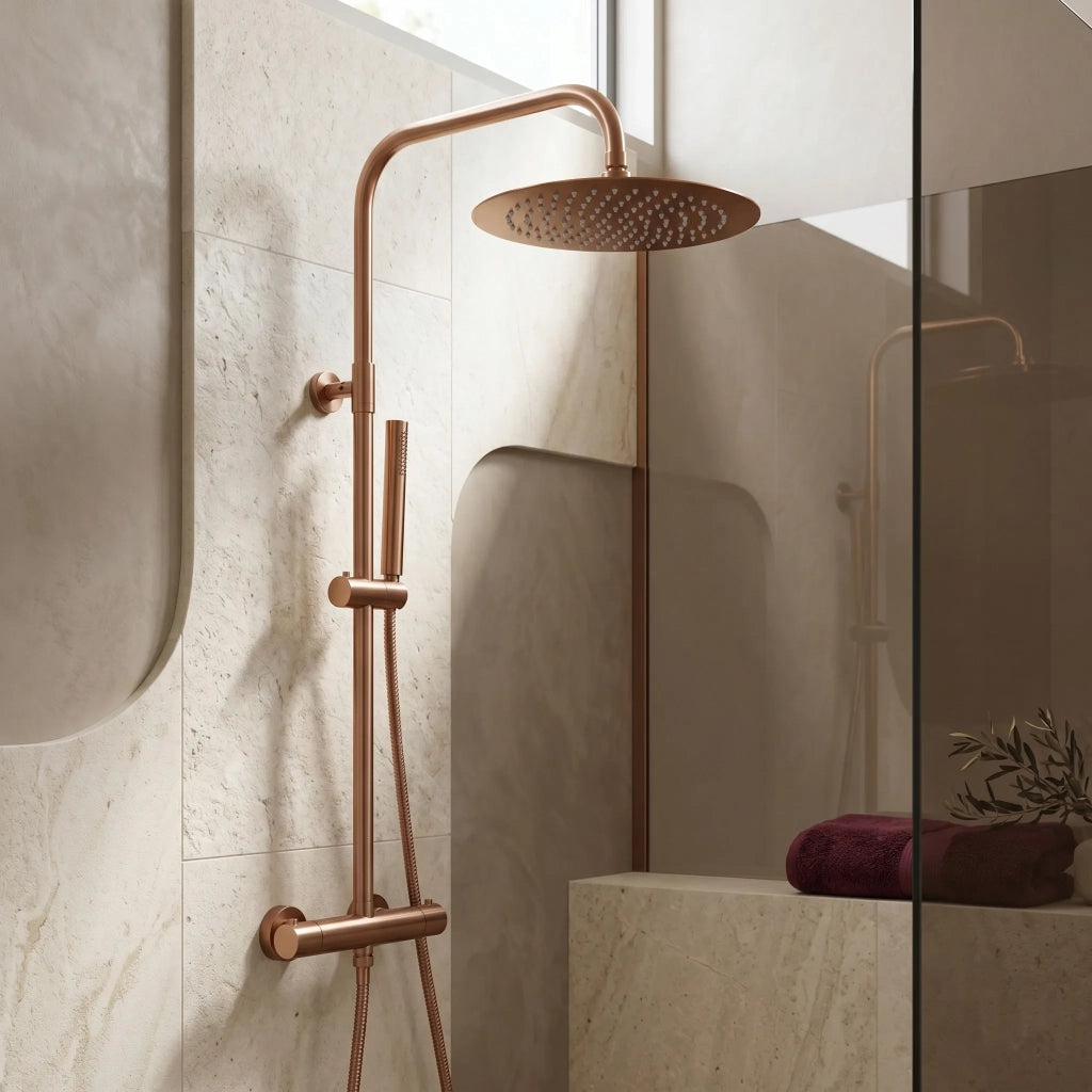 Soffione Doccia Rotondo Rea Js-p014brg 30cm Brush Copper