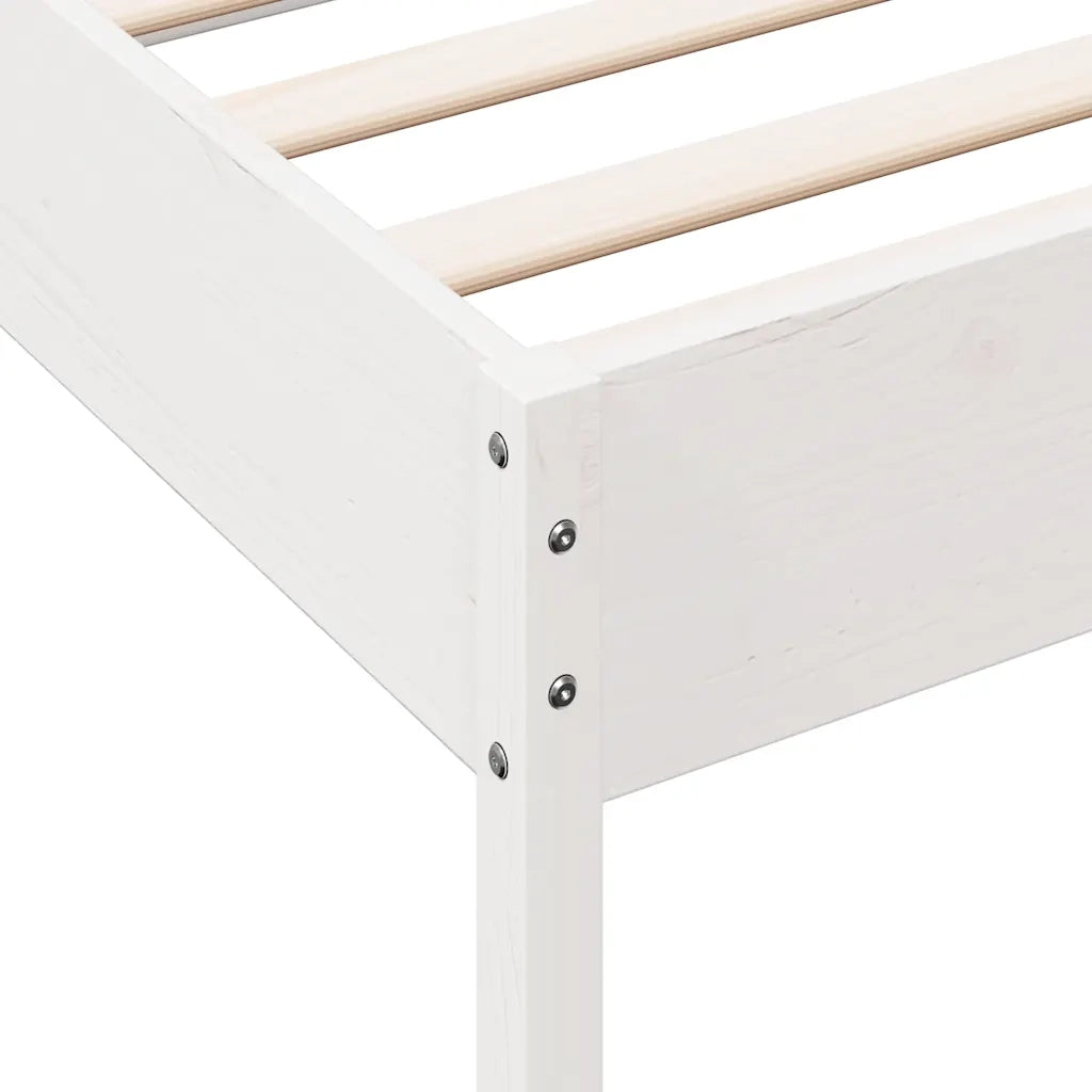 Giroletto senza Materasso-Struttura Letto Bianco 75x190 Legno Massello di Pino 125798