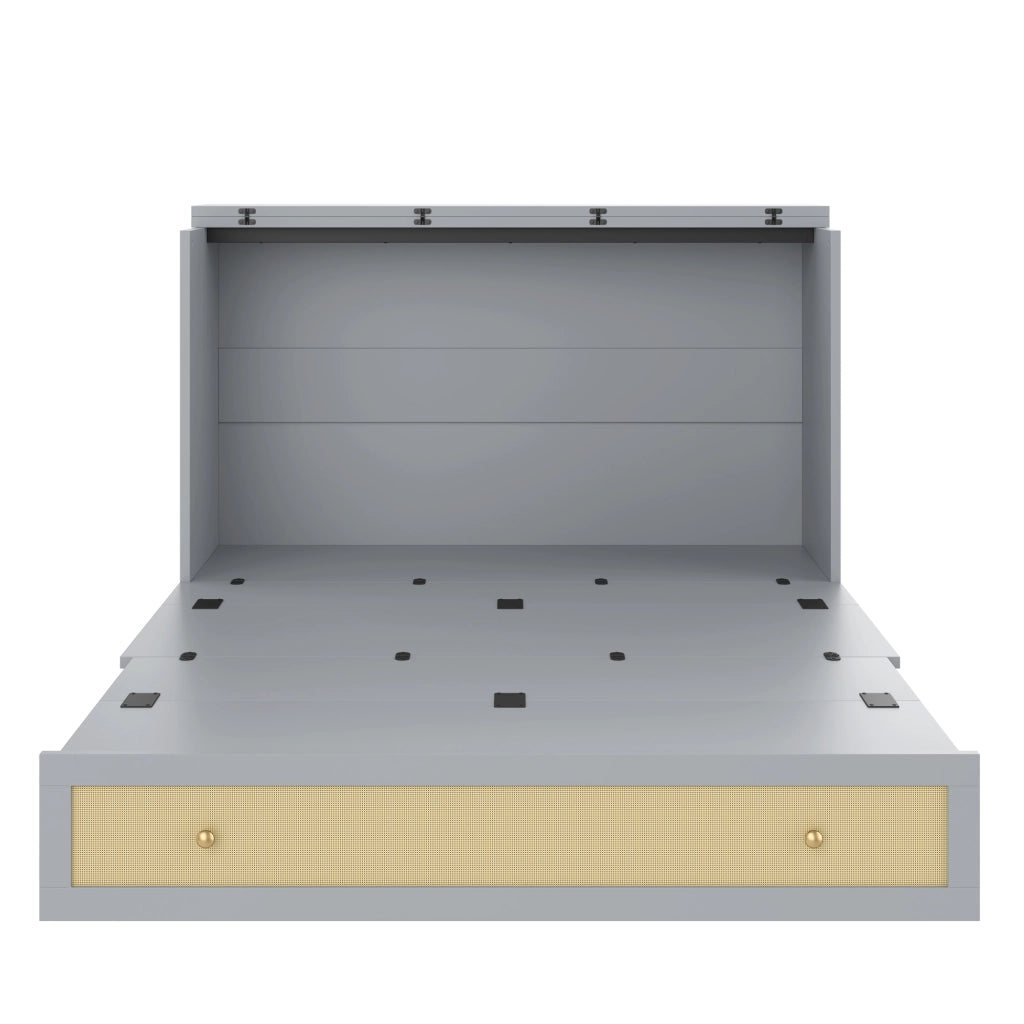 letto a scomparti mdf grigio 147.5 x 206 cm