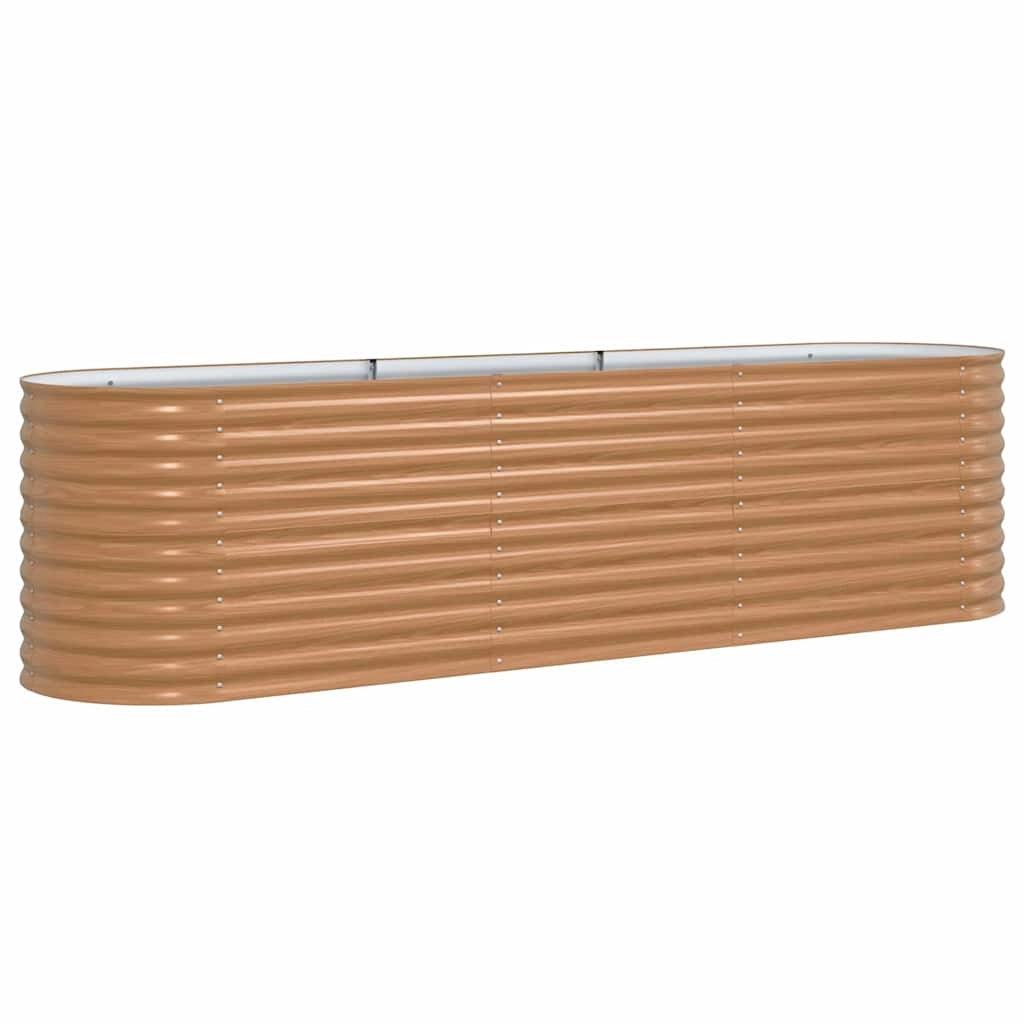 Fioriera rialzata moderna per esterni 320 x 80 x 81 cm resistente minimalista in acciaio marrone 02_0058952