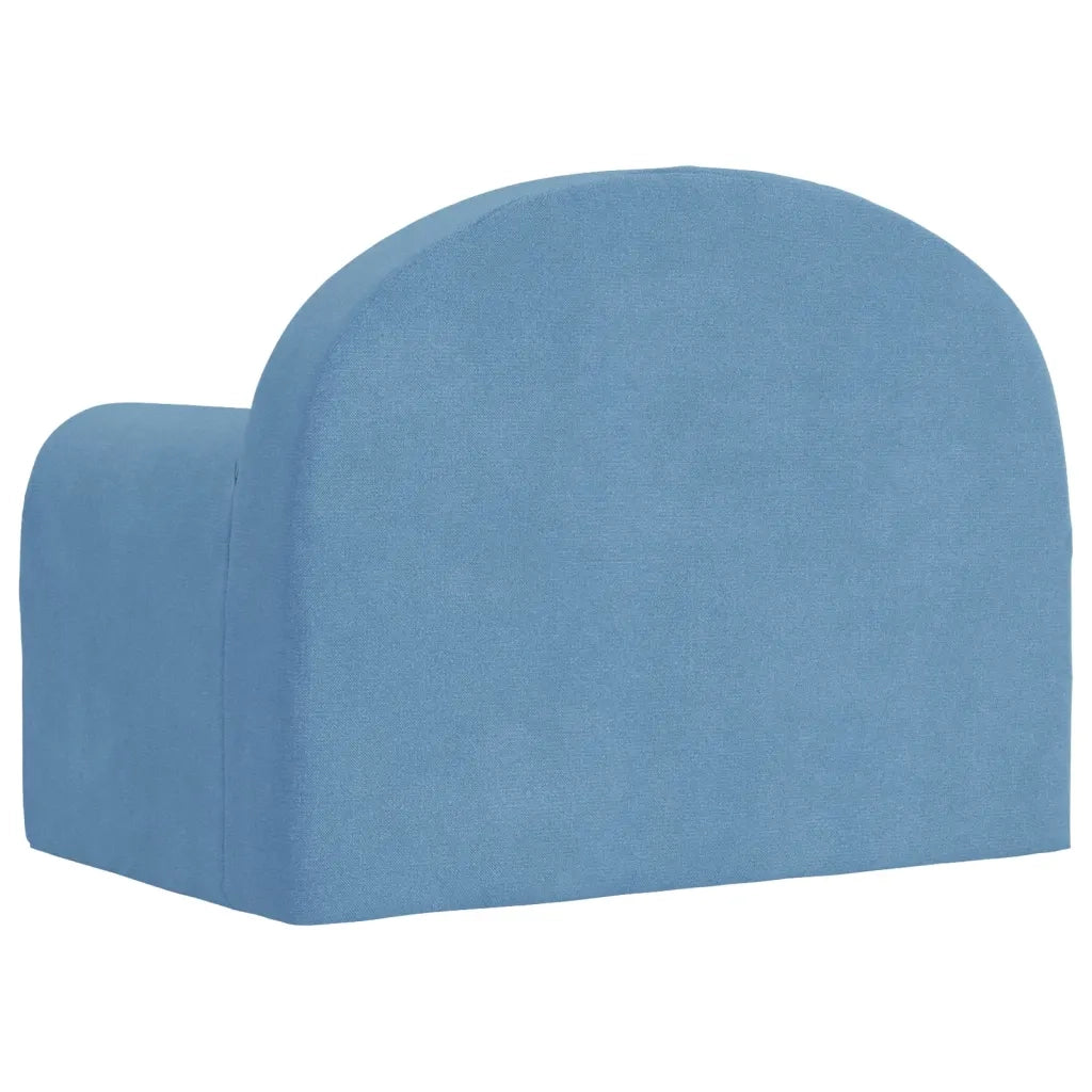 Divano per Bambini-Sofa-Divanetto Blu in Morbido Peluche 167124