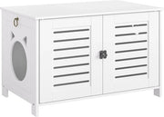 Cassa di archiviazione - Mobili per animali - Con griglie - Camera da letto - Salotto - In legno - Bianco - 60 x 45 x 50 cm.