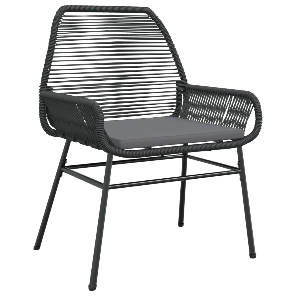 Sedie da Giardino con Cuscini 2 pz Nere in Polyrattan 369095