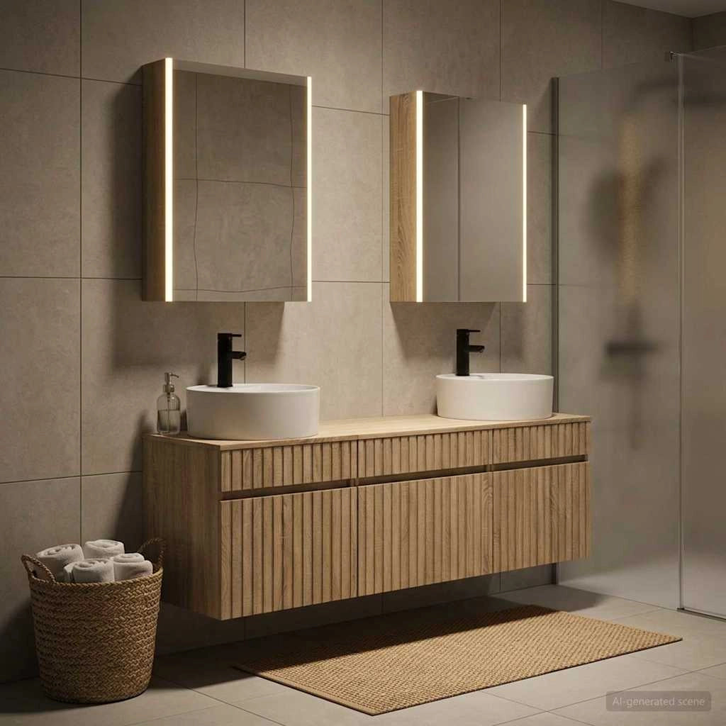 Set di Armadi da Bagno 5 pz Rovere Sonoma Legno ingegnerizzato 3406609