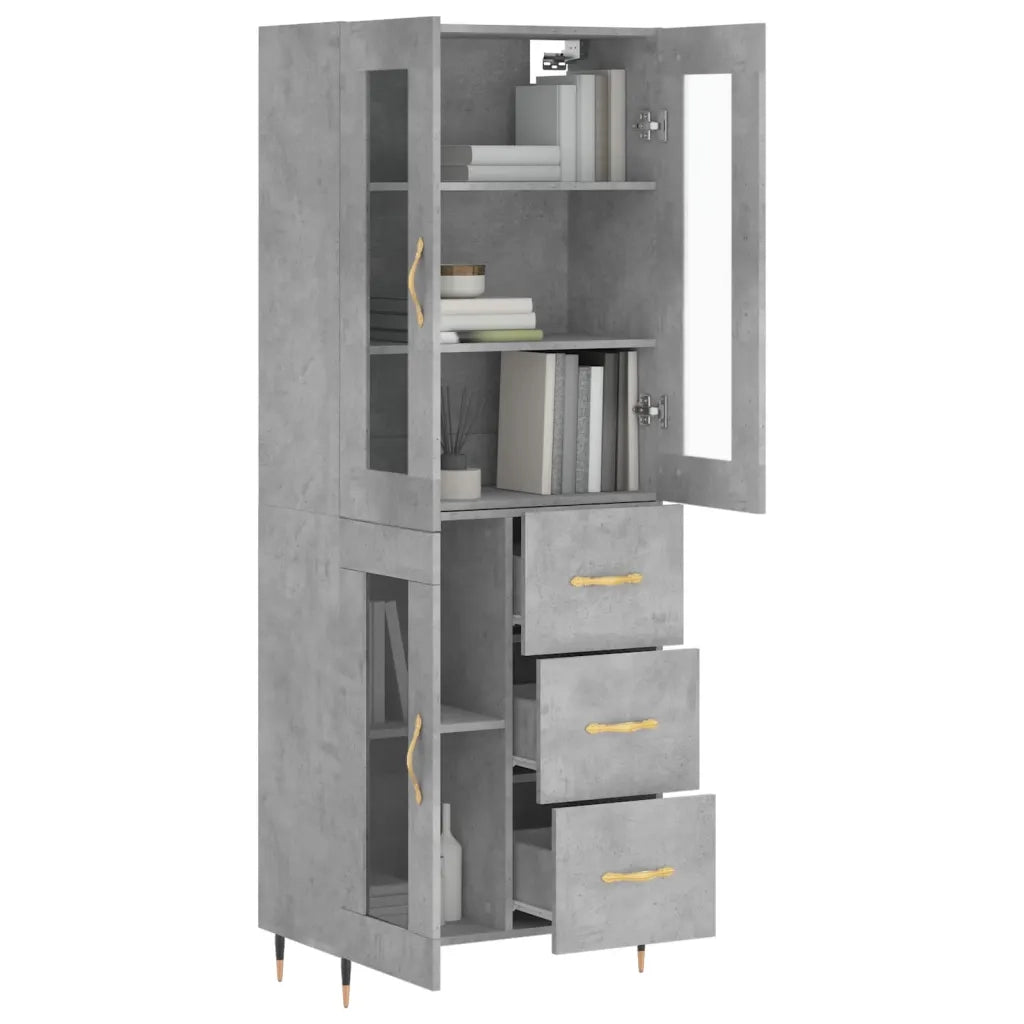 Credenza Grigio Cemento 69,5x34x180 cm in Legno Multistrato 3198581