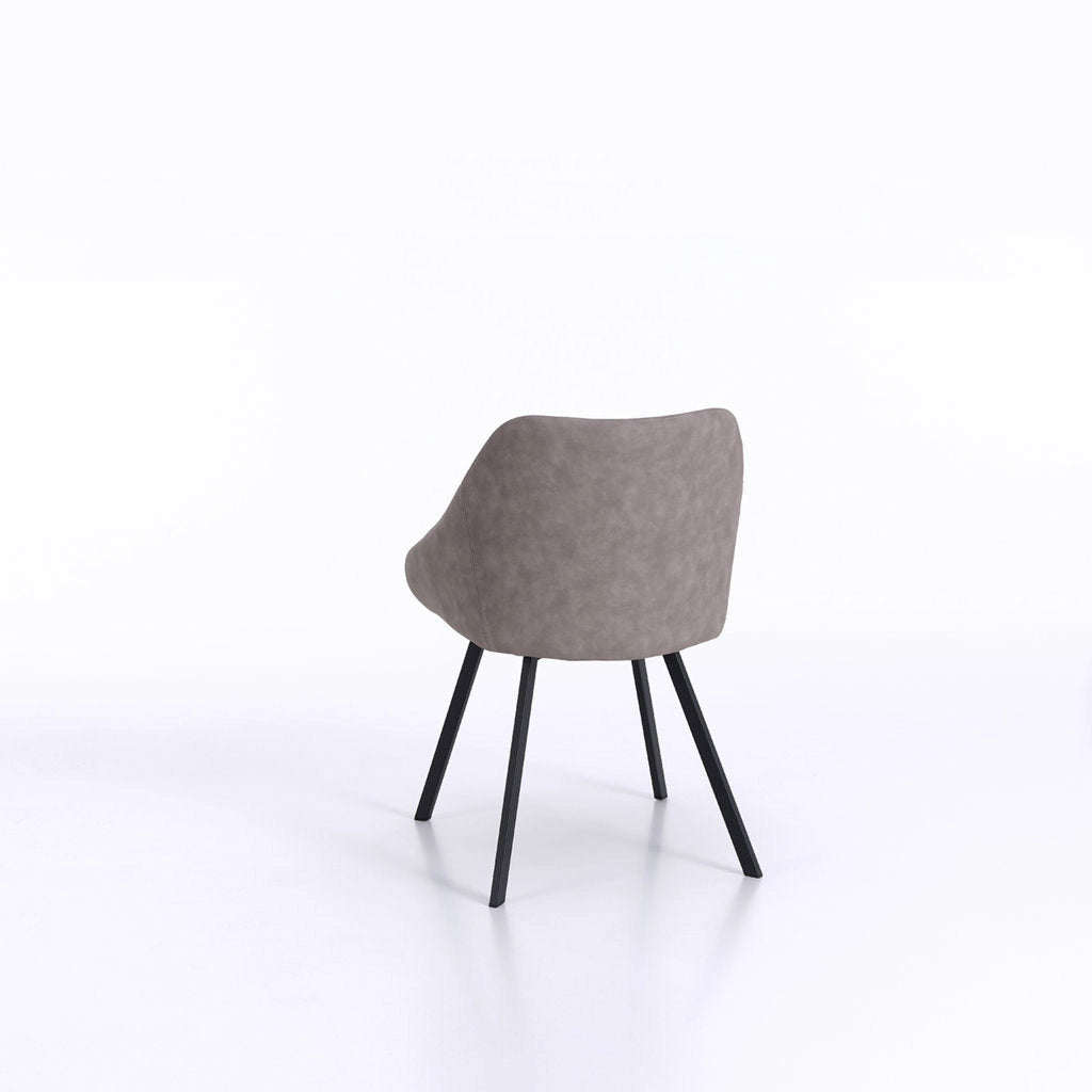 Set 2 Sedie 51x44x77 cm in Similpelle Tortora