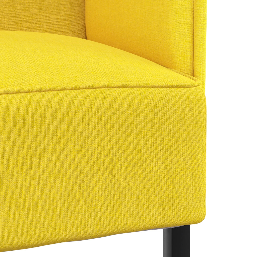 Divano Alto Schienale Giallo Chiaro 109x56x121 cm Tessuto