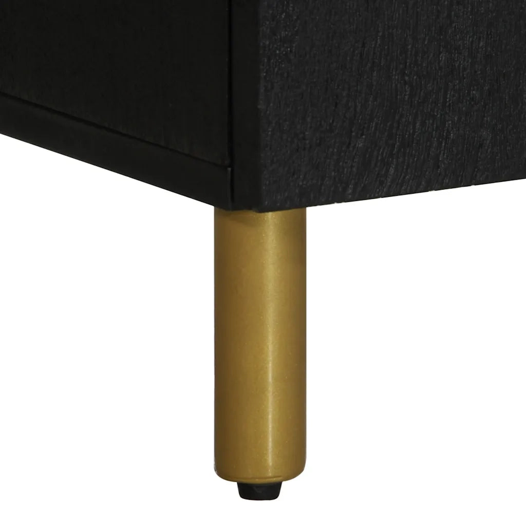 vidaXL Comodino Nero 50x33x60 cm in Legno Multistrato