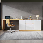 Scrivania pieghevole con piano girevole a 360° e 3 cassetti, per ufficio, in truciolare, rovere, 120 × 50 × 76,5 cm
