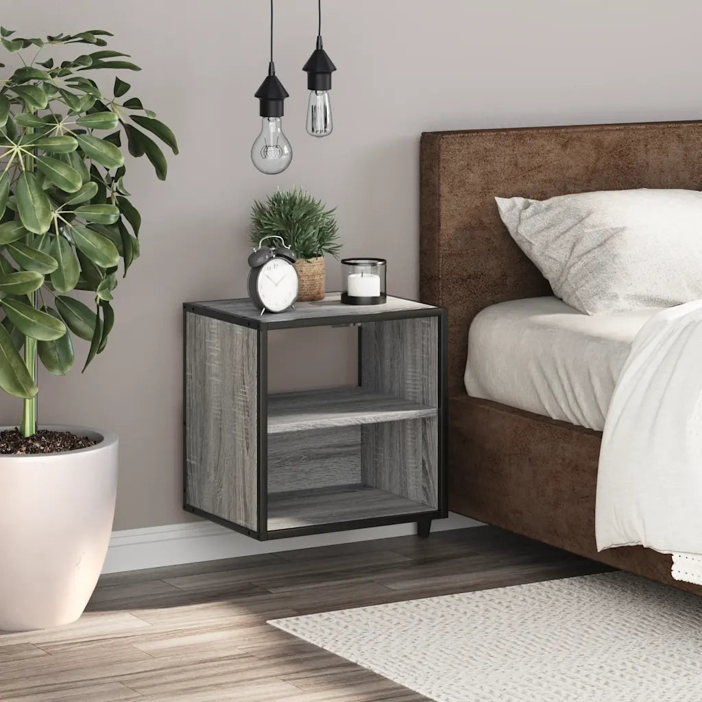 Comodino | Armadio da Notte | Mobiletto da notte a Muro Grigio Sonoma 40x31x39,5 cm