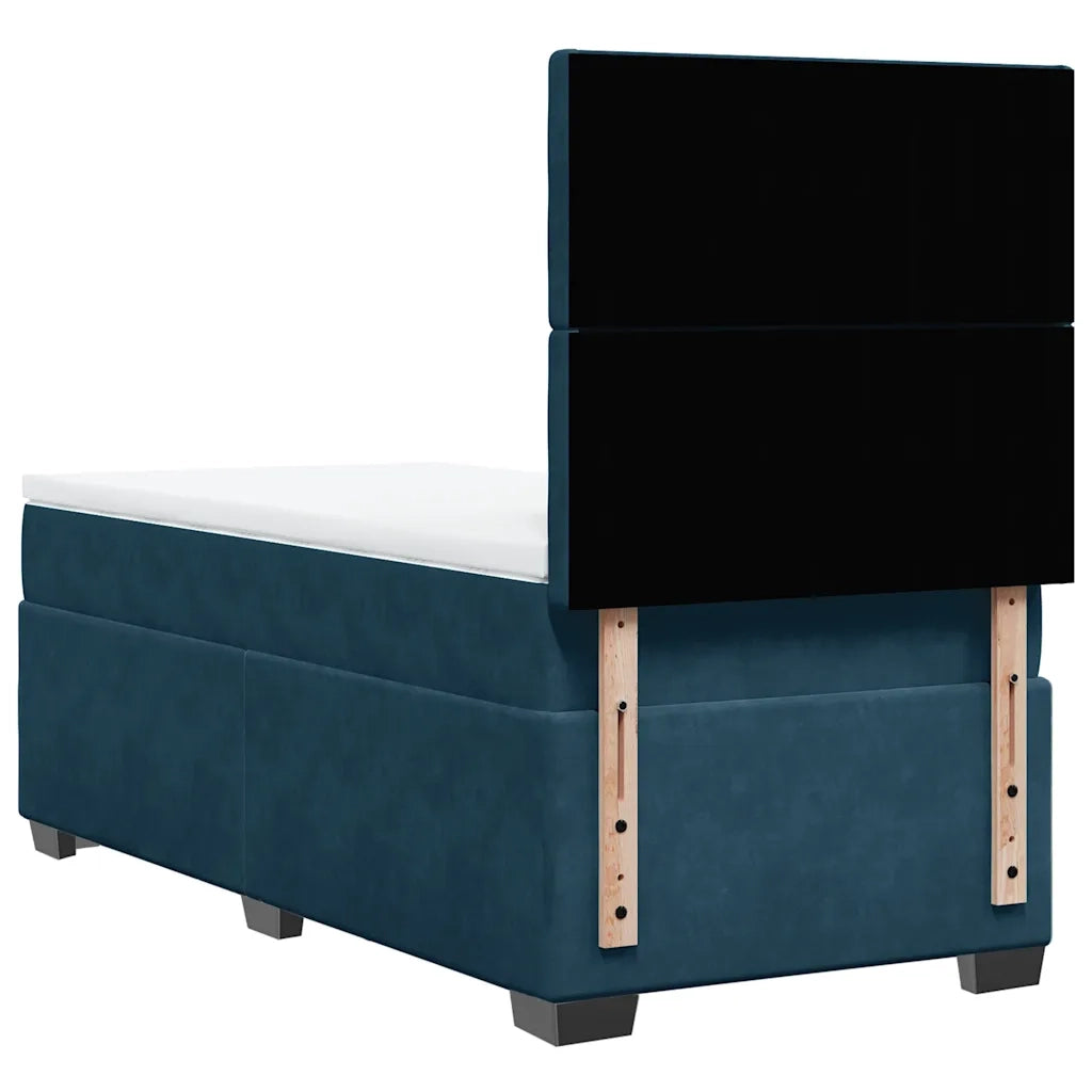 Giroletto a Molle con Materasso Blu 90x190 cm in Velluto