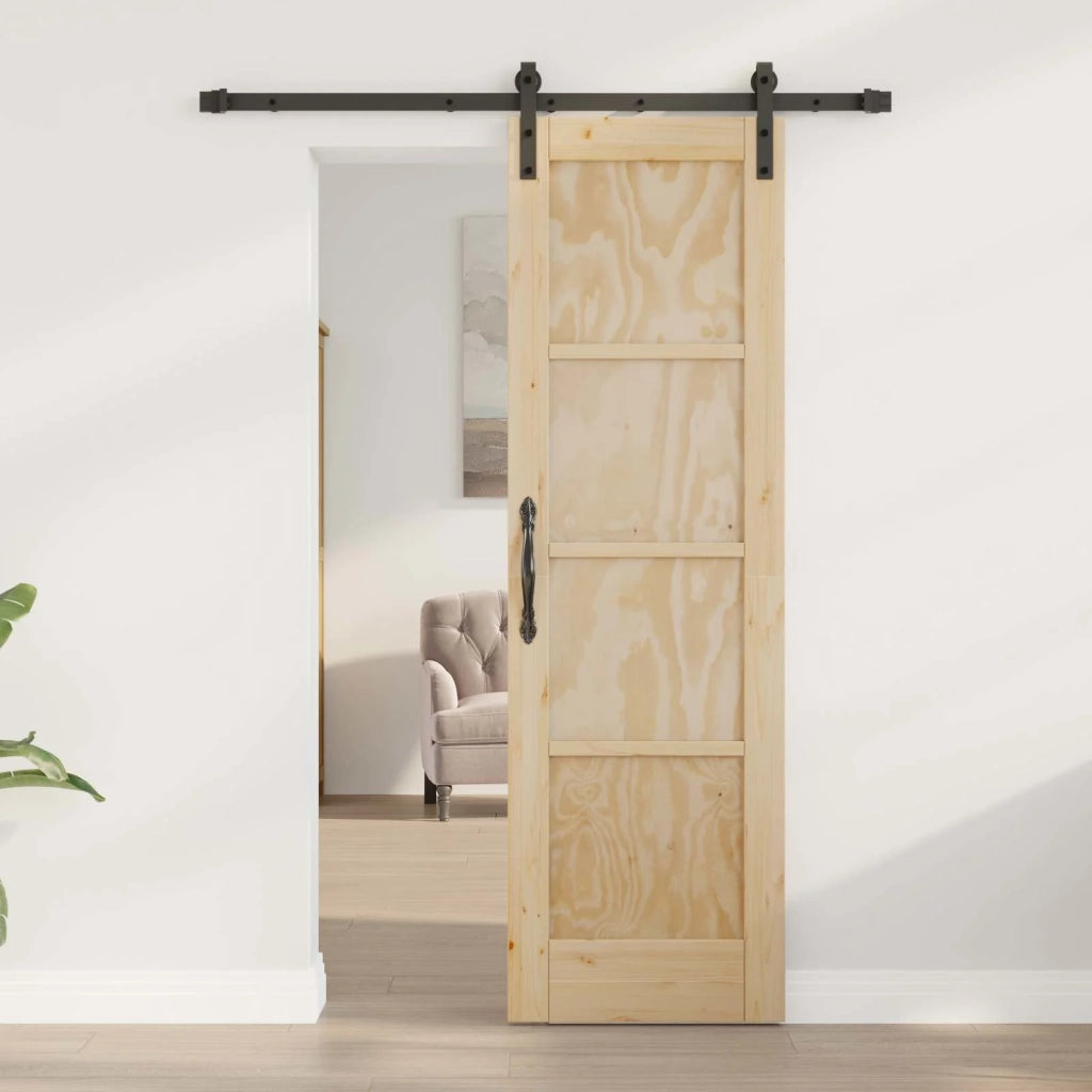 Porta scorrevole Naturale 61 x 198,5 cm Legno Massello di Pino