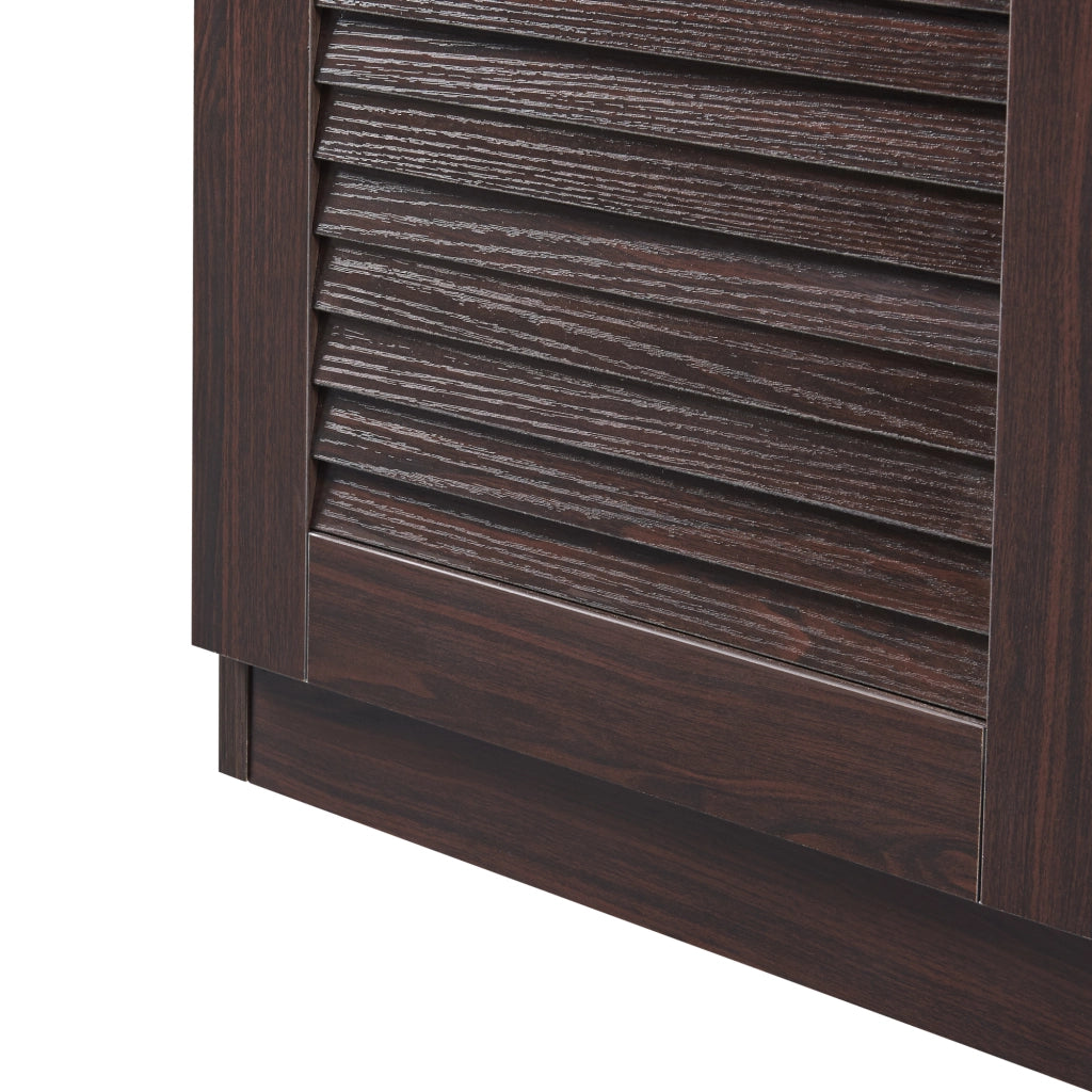Armadio Scarpiera Løten con Ante a Persiana 62 x 125 x 36 cm Wengè [en.casa]