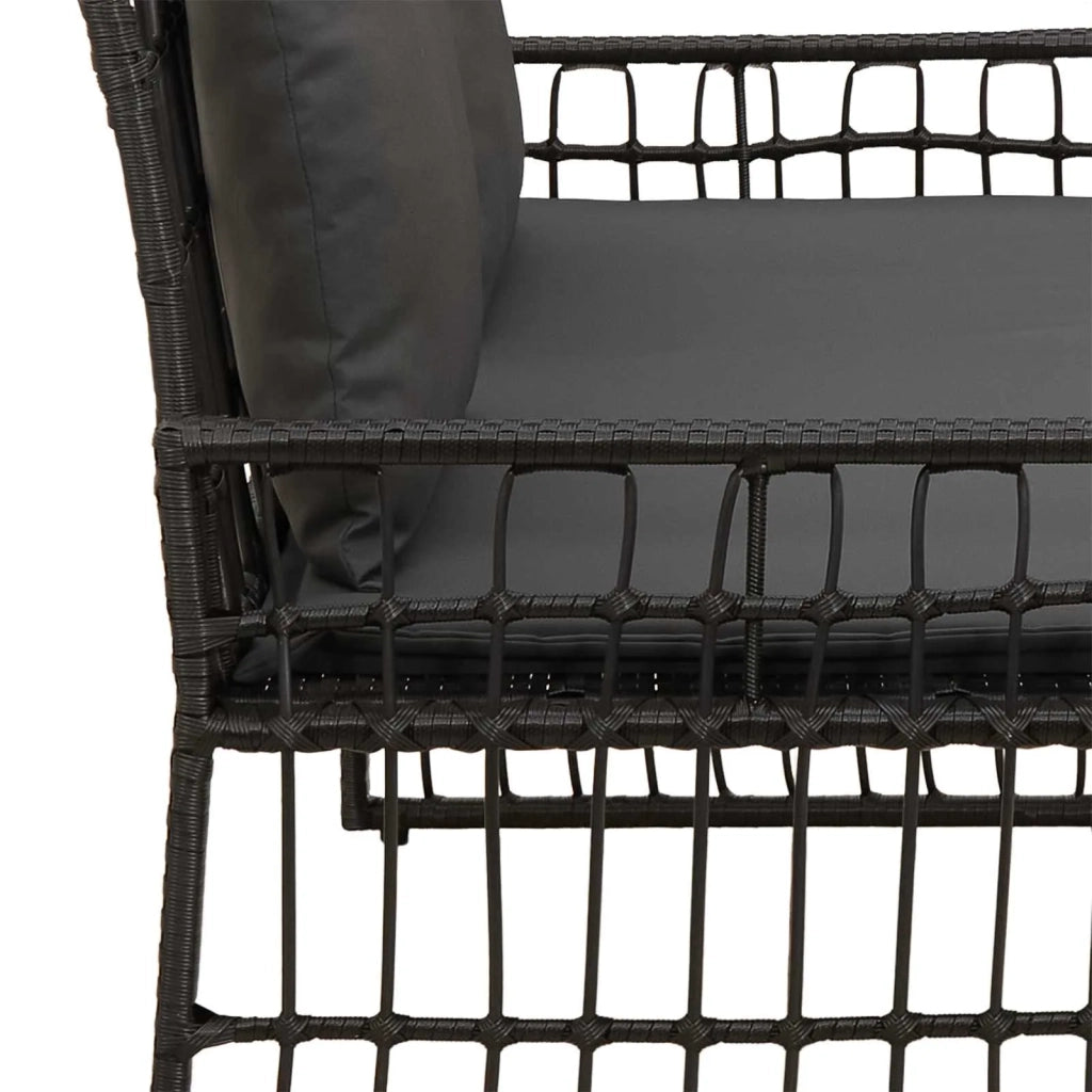 Panchina da esterno Nero e Grigio scuro 116 x 55 x 82 cm 42025142