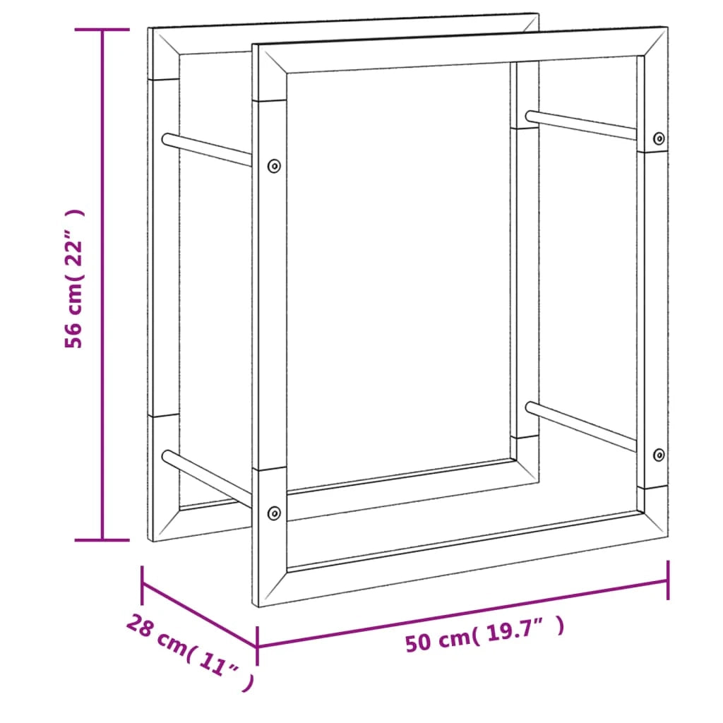 Portalegna 50 x 28 x 56 cm acciaio inox argento 02_0043716