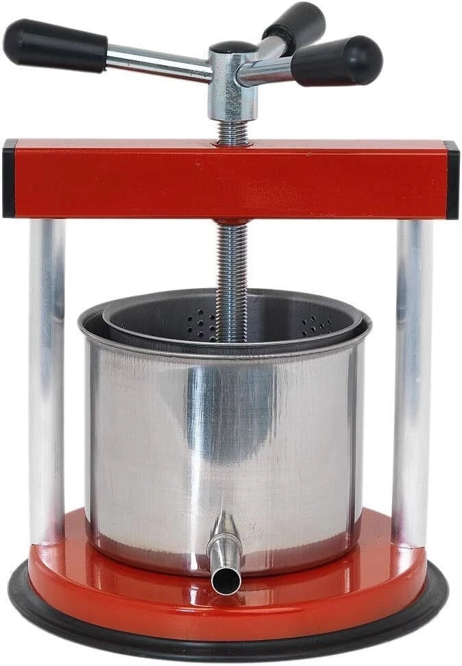 Torchietto Premitutto Manuale 1,5 Litri in Acciaio – Pressa per Pomodoro, Frutta, Verdura e Uva – Robusto e Resistente