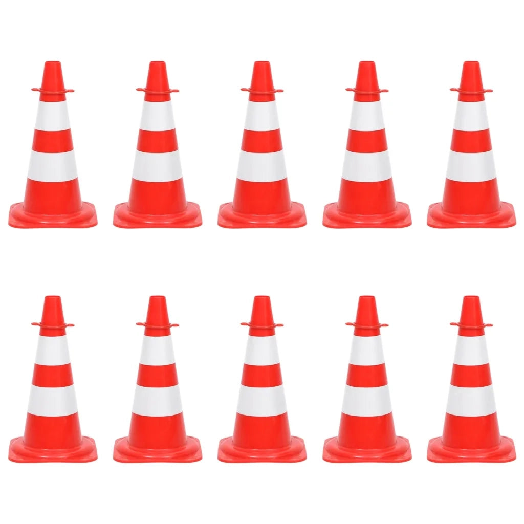 Set Segnaletica Coni Stradali e Catena da 10 m Rosso Bianco CFW1605615