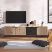 Scapoli, Mobile Porta tv 2 Cassetti, 208x40x54.5h cm Marrone Rovere Nodi