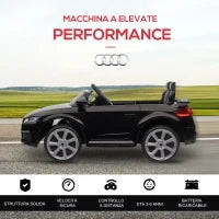 Macchina Elettrica per Bambini 3-5 Anni AUDI TT con Telecomando, Portiere Apribili e Fari LED, Nero