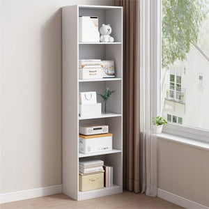 Scaffale verticale per libri, ripiani alti, moderno, bianco, colonna loft 182 cm