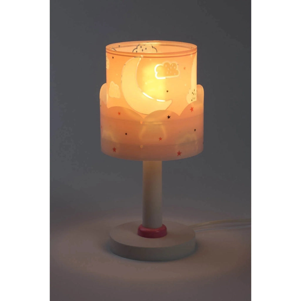 LÚZETE - LÁMPARA DE MESA INFANTIL NEW MOON E14 ROSA