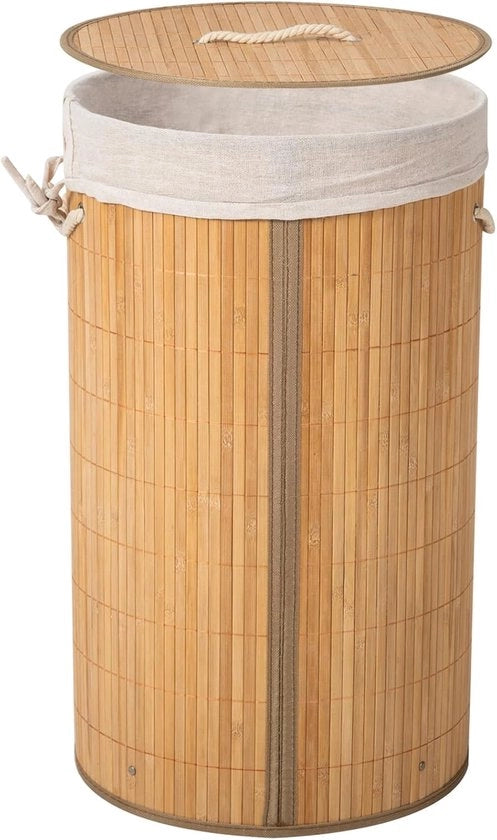 Cassa di Risciacquo in Bambù - Lavabile e Ripiegabile - 58L/72L - Marrone - Materiali Naturali