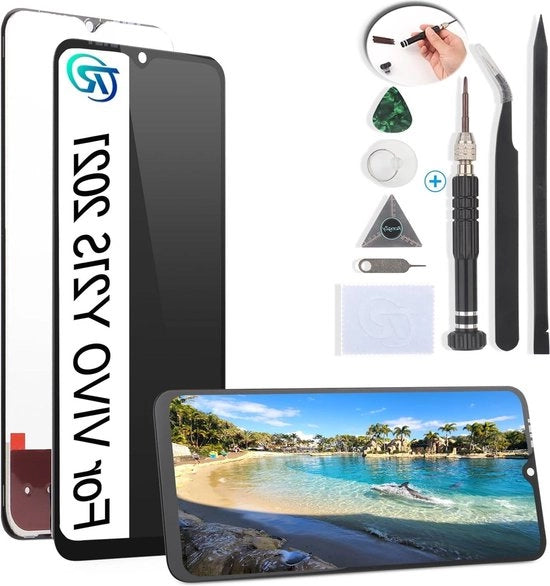 Display VIVO Y21S 2021 V2110 set di schermo LCD touchscreen di sostituzione nero con attrezzi.