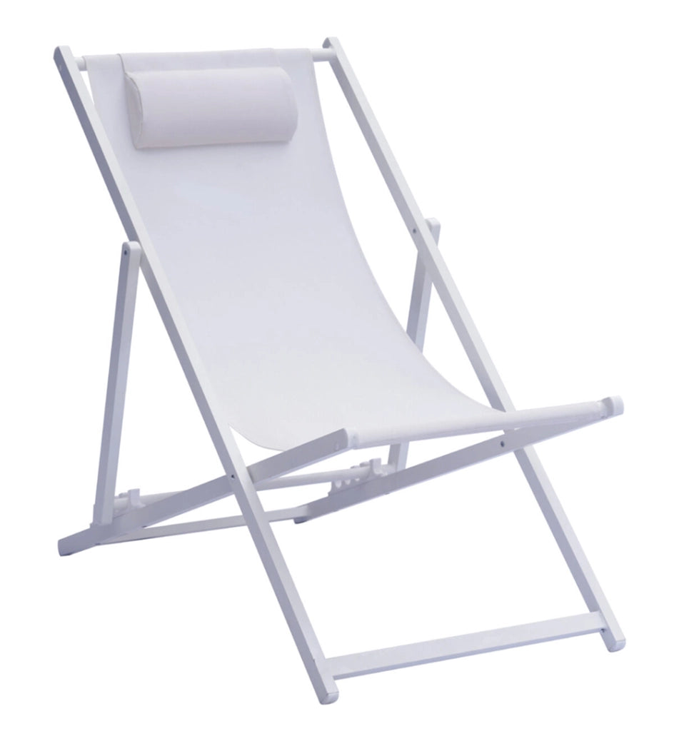 Sdraio Mare in alluminio e textilene Greenwood Materiale: Alluminio, Colore: Bianco sandy ed ecru'