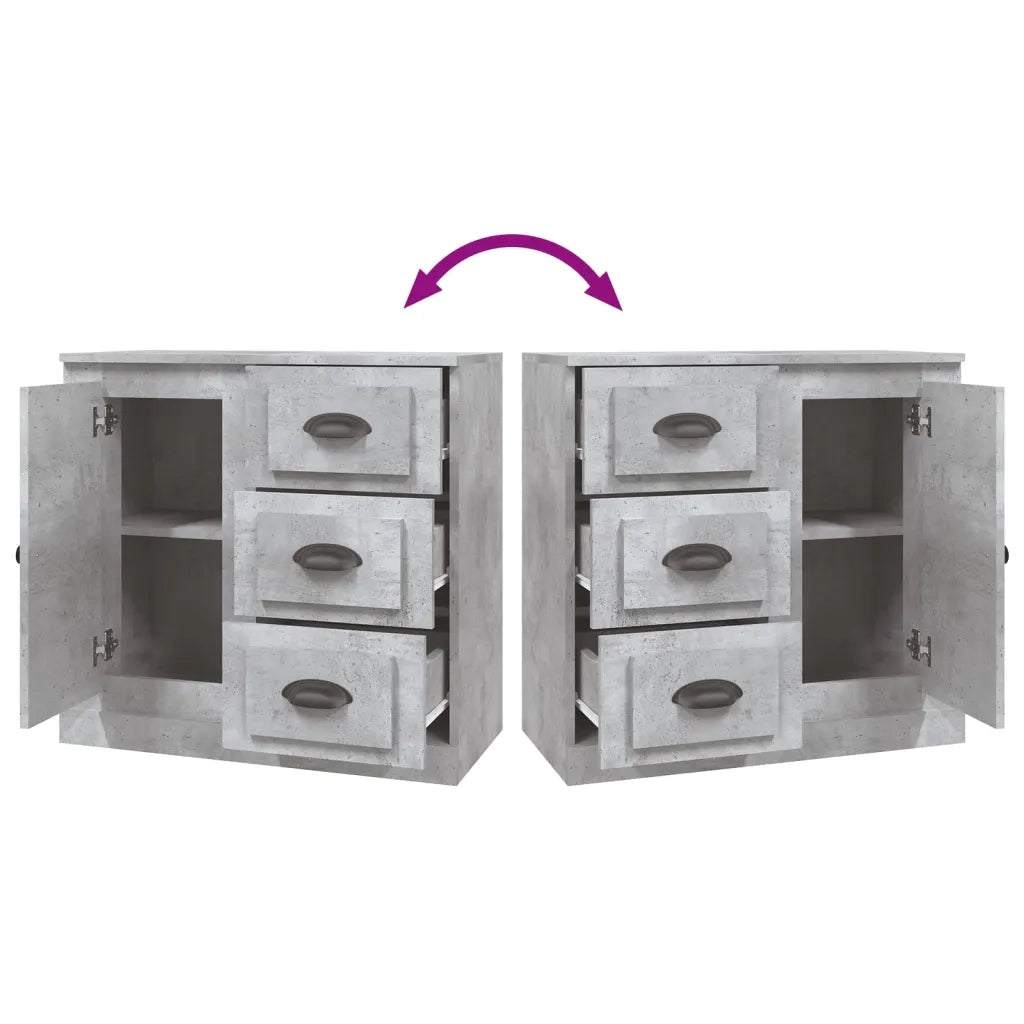 Credenza Grigio Cemento 70x35,5x67,5 cm in Legno Multistrato 816196