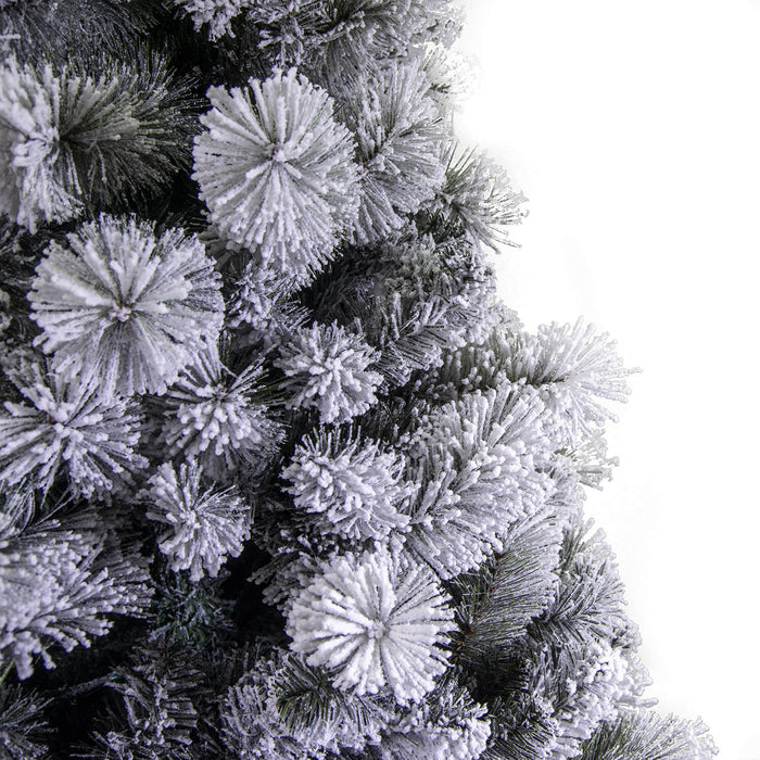 Albero di Natale Artificiale innevato 1189 rami cm Ø134xh210 Gennargentu Verde