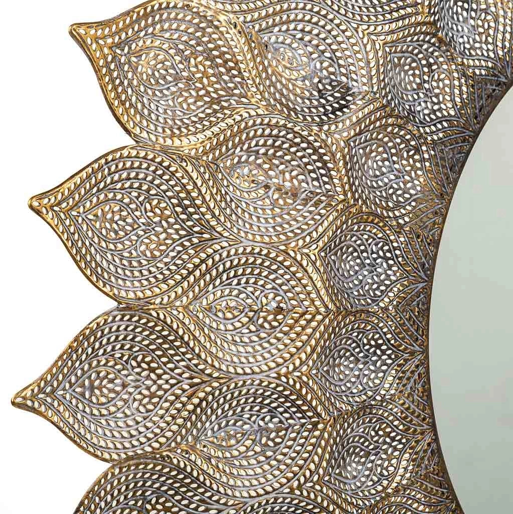 Specchio da parete in metallo dorato 90x4x90h