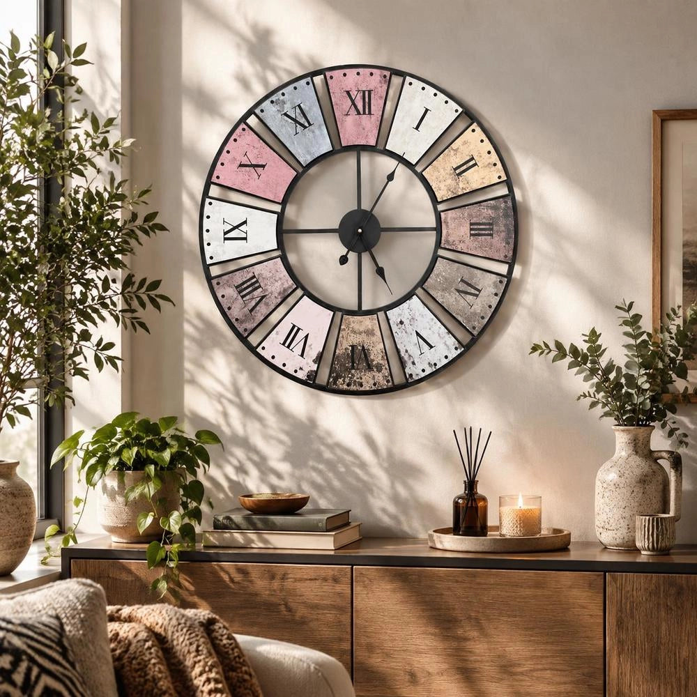 Vintage Wall Clock With Quartz Movement, 60 Cm XXL