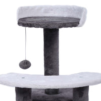 Albero tiragraffi 67 cm grigio/bianco Con sisal, piattaforma, nicchia e pallina