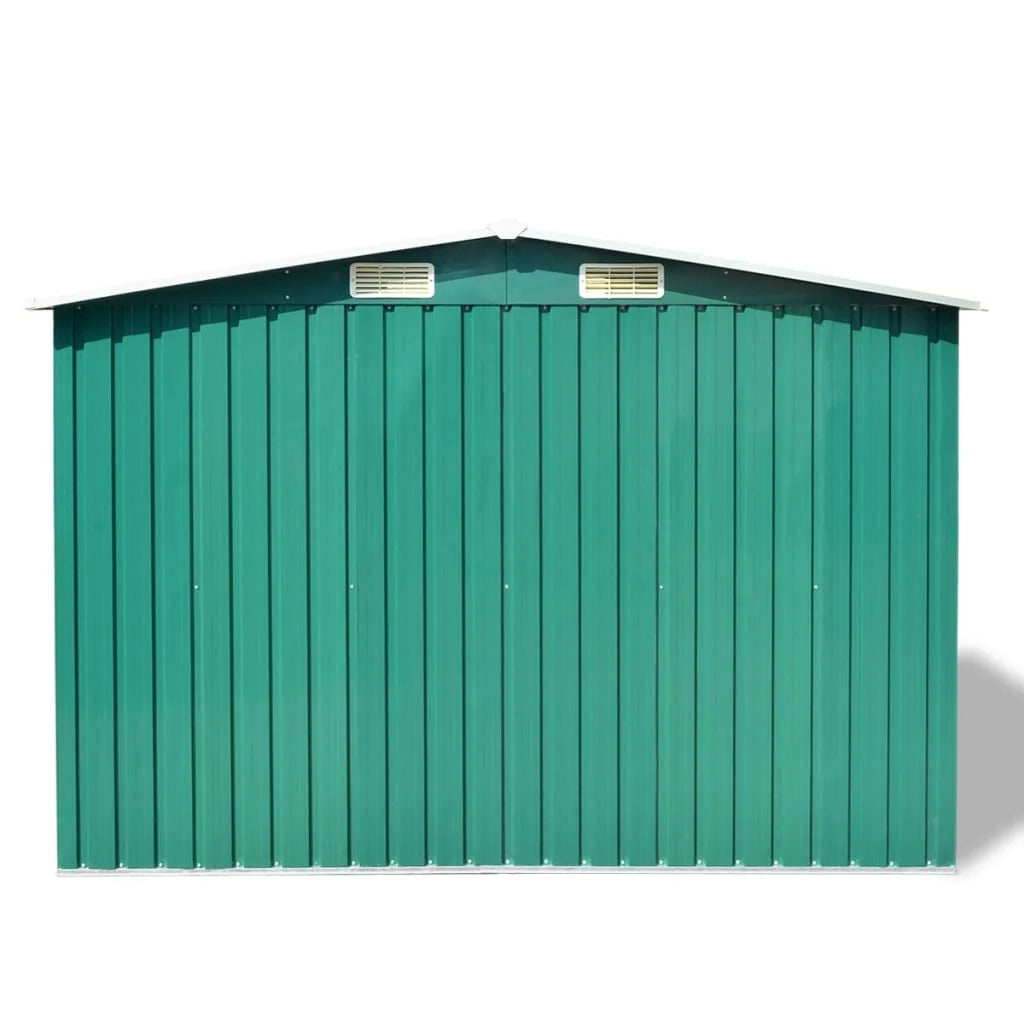 Casetta da giardino cabina ripostiglio capanno da esterno capanno per attrezzi metallo robusto 257 x 205 x 178 cm verde 02_0022391