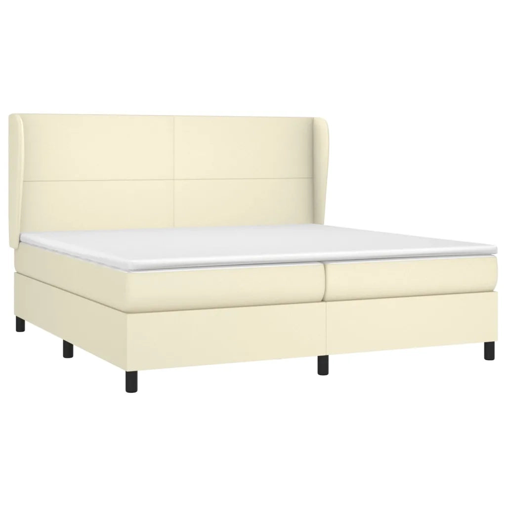 Giroletto a Molle con Materasso Crema 200x200 cm in Similpelle