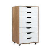 Mobile contenitore a 7 cassetti 49 x 40 x 87 cm moderno mobilità fluida atmosfera accogliente MDF noce 20_0018926