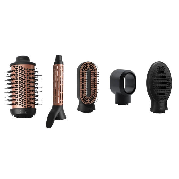 Styler capelli 5 in 1 con aria calda 1200W, funzione ionica e 5 accessori per asciugare lisciare e arricciare - Sogo
