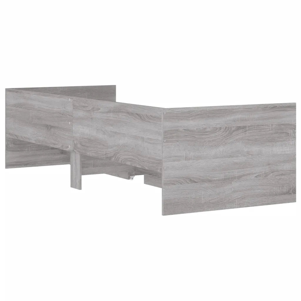 Letto singolo | Letto per adulti | Giroletto con Cassetti Grigio Sonoma 90x200 cm