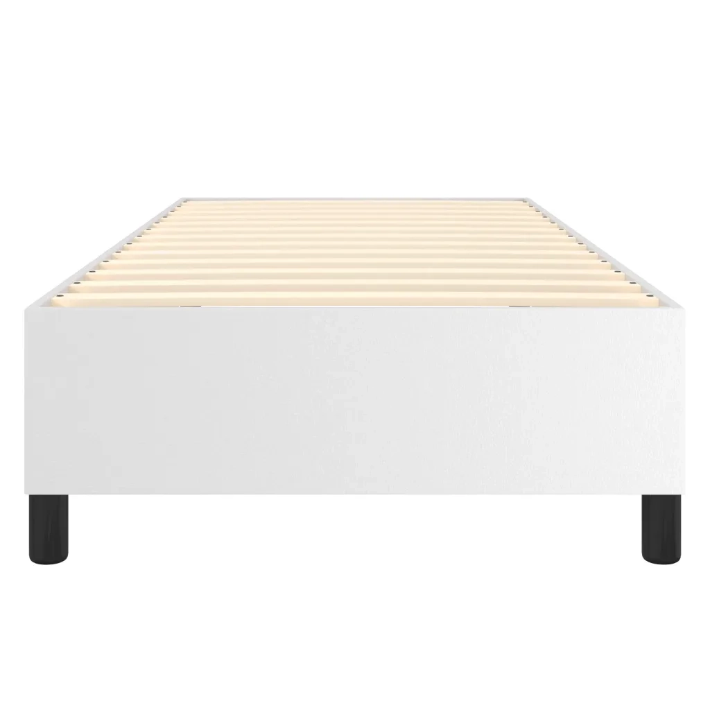 Struttura Letto a Rete a Molle-Giroletto Bianco 90x200 cm in Similpelle 430163