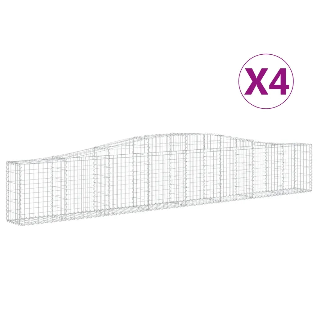 Cesti Gabbioni ad Arco 4 pz 400x30x60/80 cm Ferro Zincato