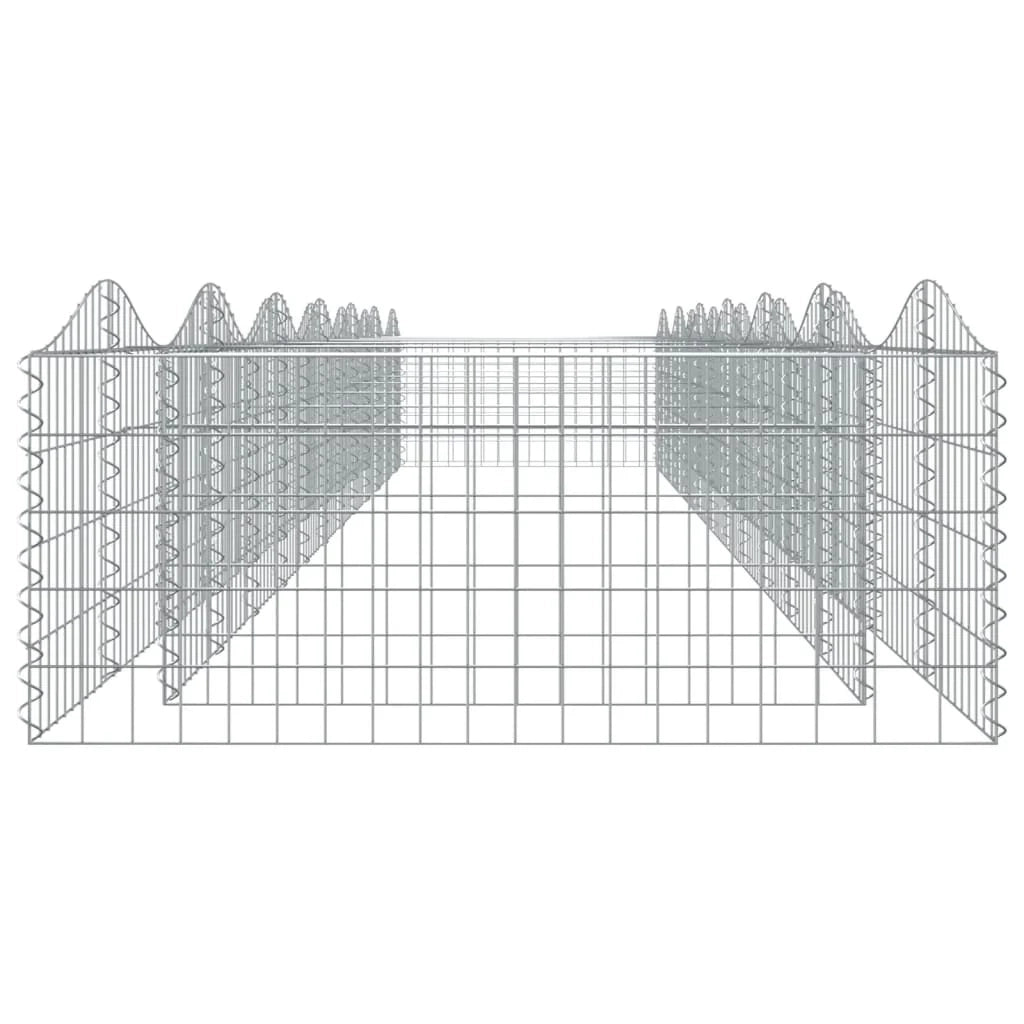 Gabbione rialzato ad arco 600 x 100 x 50 cm ferro zincato argento 02_0039938