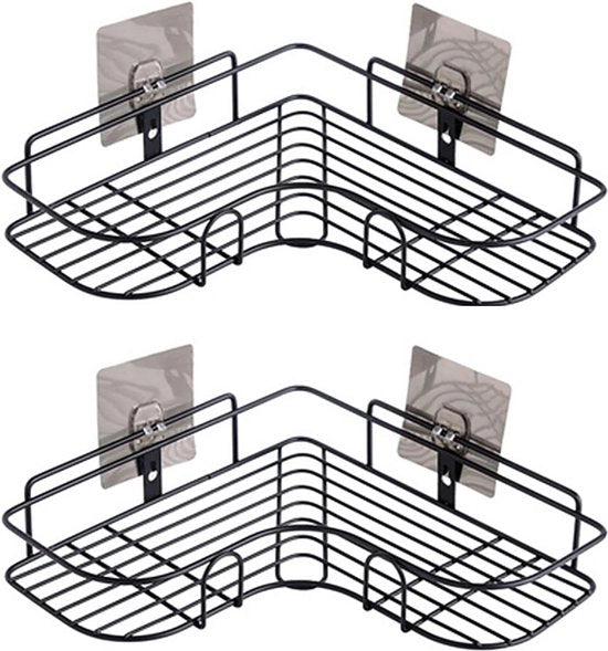 Set di 2 Pannelli di Parete Adesivi per Cassetto di Doccia senza Forare per Angolo - Pannelli di Stoccaggio per Bagno Cucina Dormitorio
