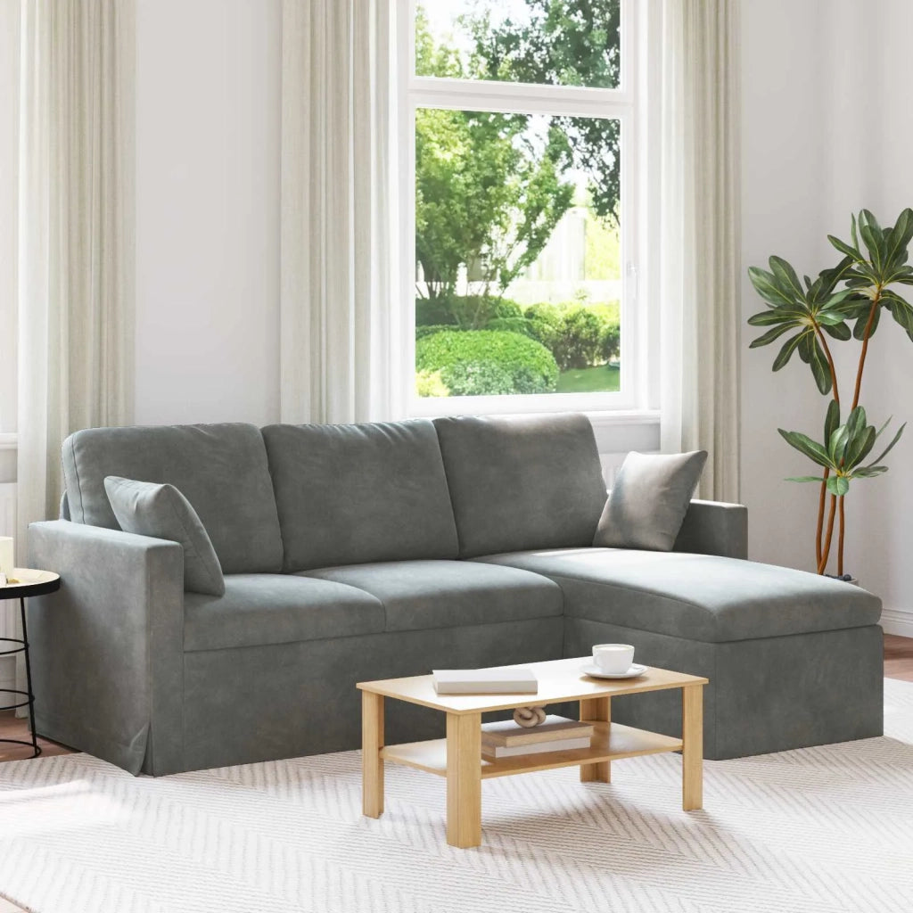 Divano Grigio scuro 198 x 134 x 80 cm Velluto 42024459