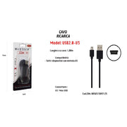 Trade Shop - Cavo Caricabatteria Caricatore Ricarica Usb Con Entrata V3 1mt Maxtech Usb2.0-v3 -
